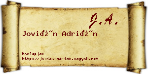 Jovián Adrián névjegykártya